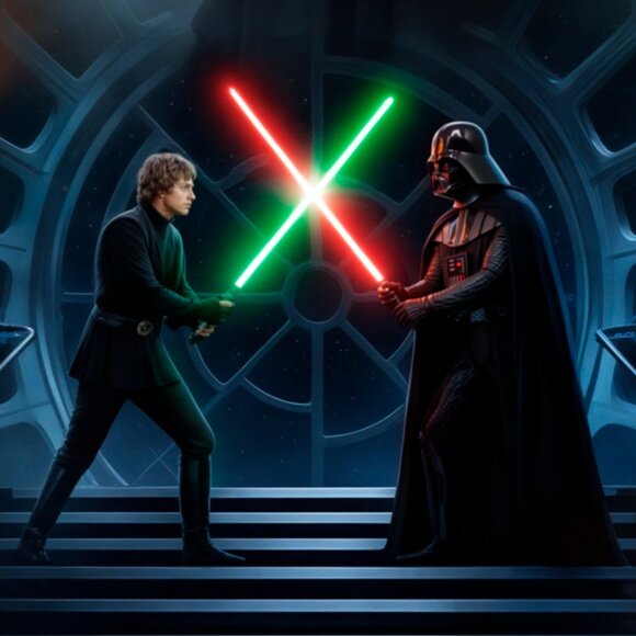 Star Wars Return of the Jedi Darth Vader vs Luke Skywalker Cup Mug Tumbler 20oz - Picture 3 of 5